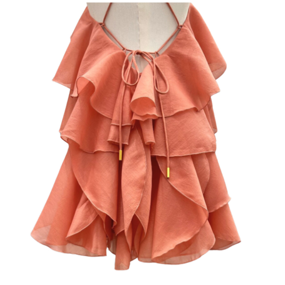 Aje Pandorea Layered Mini Dress Washed Coral Size US 6 - Picture 10 of 13